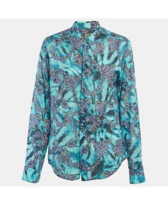 Women's Jeans Gems Print Cotton Shirt