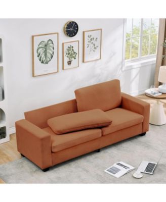 83" Modern Sofa, Corduroy 3 Seater Deep Seat Couch with Wide Armrest, Removable Washable Cushion Cover, Comfy Sofa for Living Room Bedroom