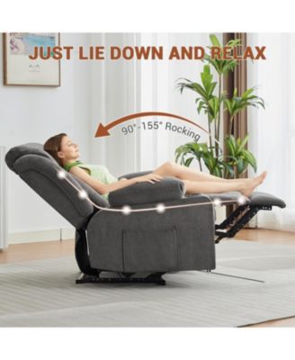 Manual Recliner Chair with Massage & Heat,Classic and Traditional Oversized Recliner Chair,8-Point Vibration, Lumbar Heating