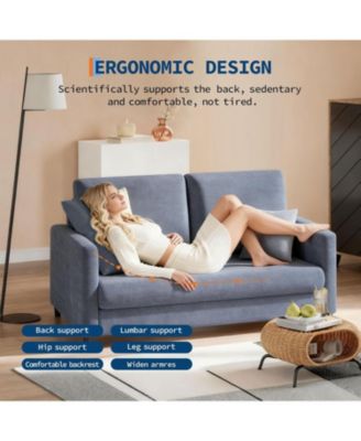 Loveseat Sofa, 52" Love Seat for Small Spaces, Mid Century Sofa Accent Chair, Solid Wood Frame, Tool-Free Assembly, Comfy Sofa Couch