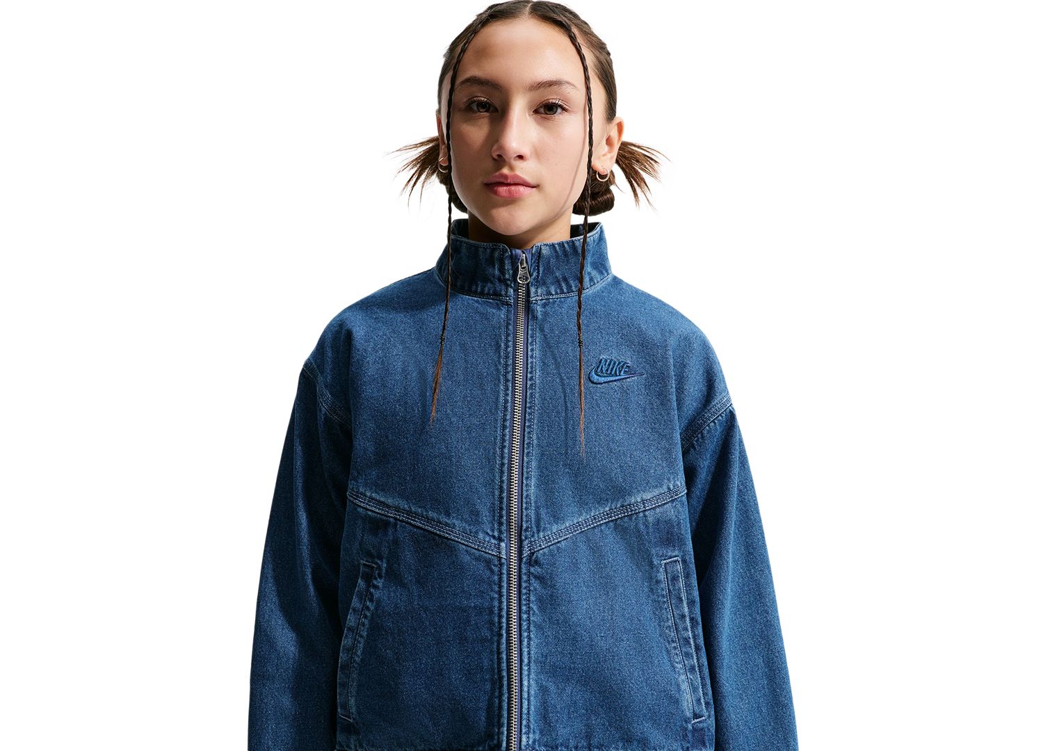 Girls' 7-16 Sportswear Collection Windrunner Oversized Denim Jacket