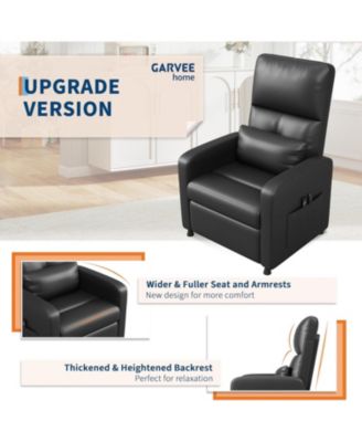 Power Recliner Chair with Massage and Heat with Massage Function with Lumbar Support, Adjustable Push Back, Wide Armrests