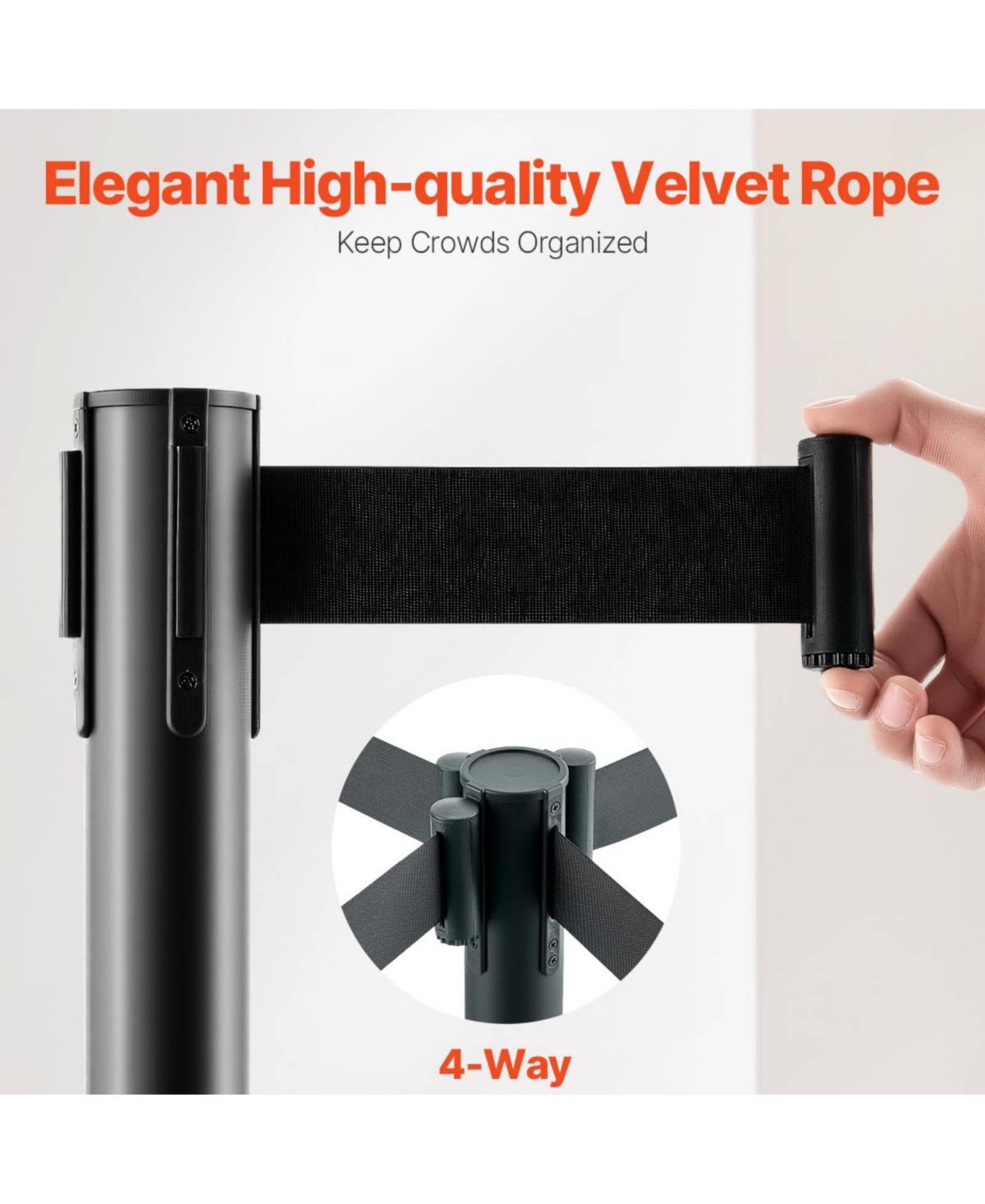 Yescom 6 Piece Crowd Control Stanchion Set with Retractable Belts for Exhibitions