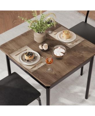 3Pcs Small Kitchen Table Set for 2, Wooden Dining Table Set for 2, Farmhouse Table Set with Table and Chair for Small Rooms or Flats