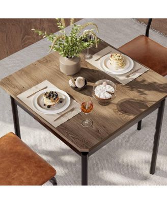 3Pcs Small Kitchen Table Set for 2, Wooden Dining Table Set for 2, Farmhouse Table Set with Table and Chair for Small Rooms or Flats