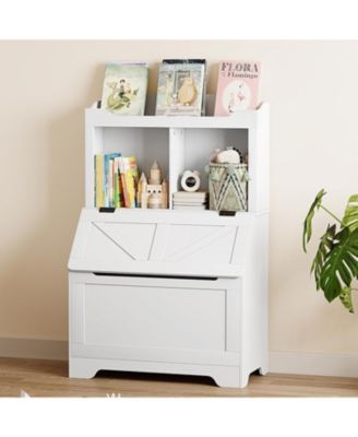 Wooden 3 Tier Kids Toy Storage Organizer and Bookcase