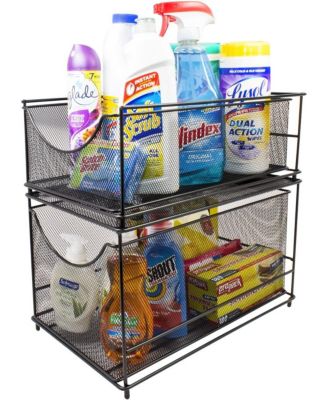 2-Tier Sliding Mesh Basket Drawers - Ideal for Countertop, Cabinet, Pantry, Under the Sink, Desktop and More