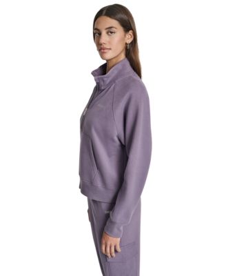 DKNY Women's Studded-Logo Half-Zip Sweatshirt