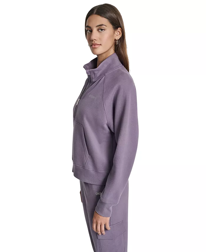 DKNY Women's Studded-Logo Half-Zip Sweatshirt - thumbnail 10