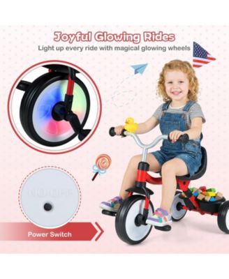 Toddler Tricycle with 3-Position Seat and Storage Basket for Kids