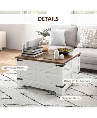 Table with Flip Top Hidden Storage, Square Center Table