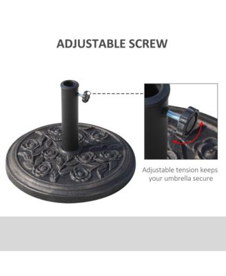 20 lbs Round Decorative Resin Rose Umbrella Pole Holder w/ Finish