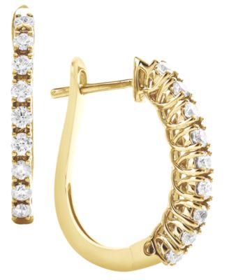 Diamond Hoop Earrings (1/2 ct. t.w.) in 14k Yellow Gold