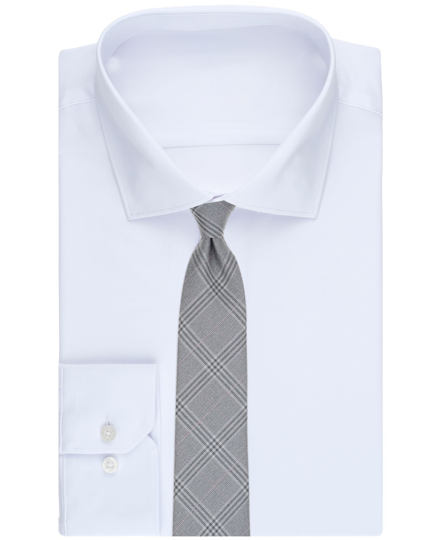 Мужской галстук Michael Kors Lascaux Plaid Tie, цвет: Серый — фото 3