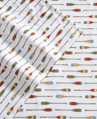 Canoe Lake Paddle Temperature Regulating Microfiber 4-Pc. Sheet Set, Queen