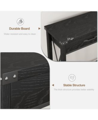 Console Table with 2 Drawers, Farmhouse Sofa Table with Storage Shelf, Accent Wood Entryway Table for Living Room, Hallway