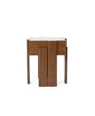 2-Tier Farmhouse Side Table, Engineered Wood Sofa or Bedside Storage Stand