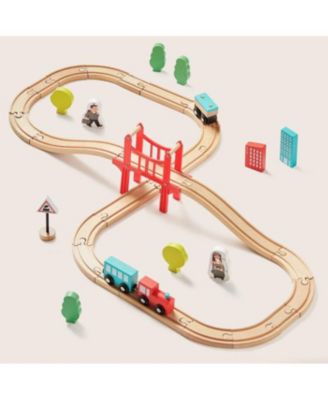 Wooden Train Set for Children 39 Pcs