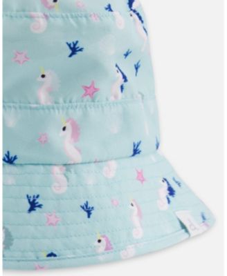 Baby Girls Beach Hat Seahorse Print