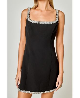 Women's Rhinestone Tape Mini Dress