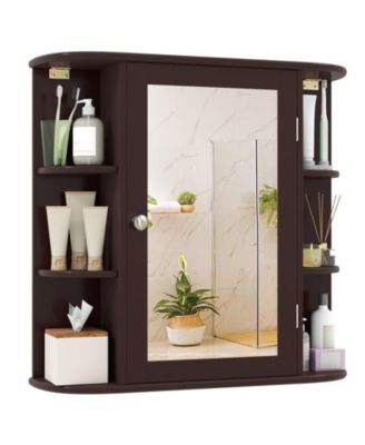 Volenca Wall-Mounted Bathroom Mirror Cabinet with Storage Shelves