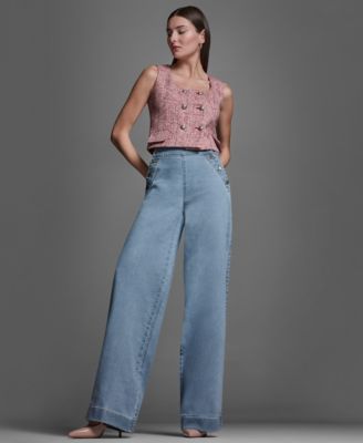 Women's Elasticated Waistband Loose Fit Sailor Jeans