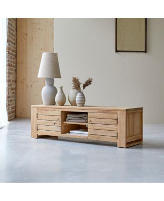 Solid Teak TV Cabinet Entertainment Unit TV Stand