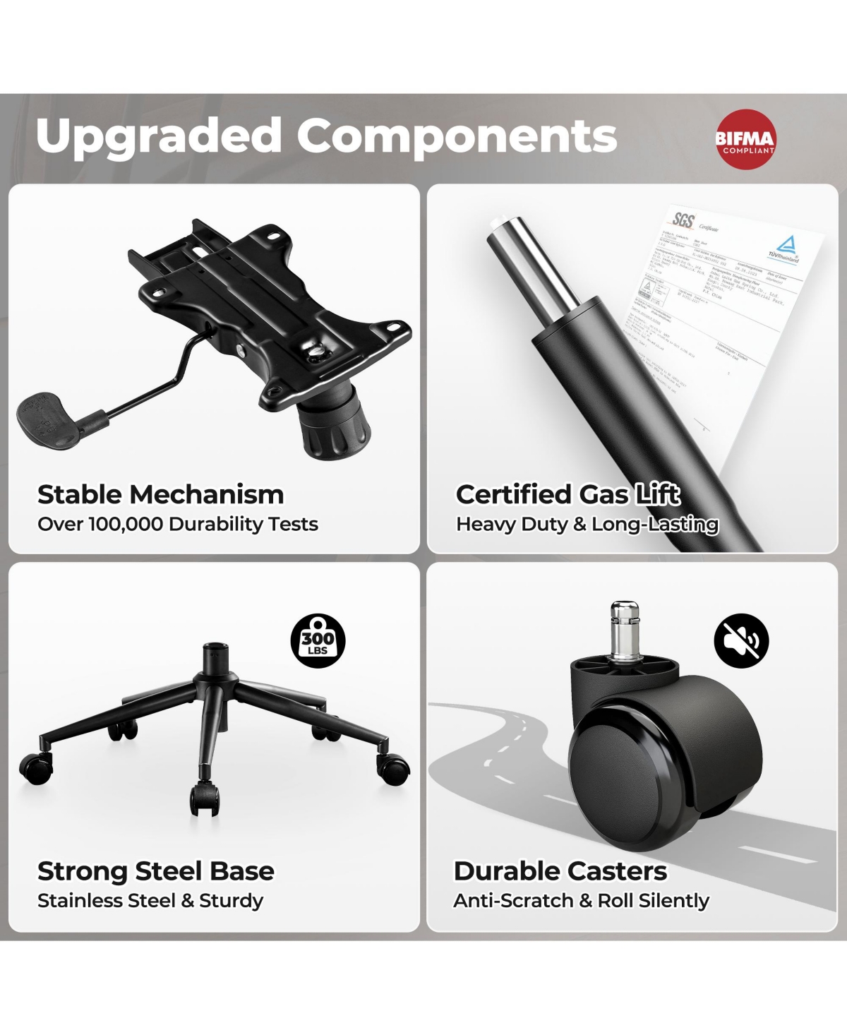 Xizzi Ergonomic Swivel Office Chair, Extra Wide Comfy Desk Chair with Lumbar Support, Height Adjustable Modern Executive Computer