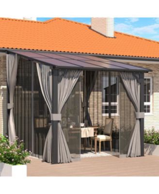 8'x8' Wall Gazebo with Curtains and Mosquito Netting