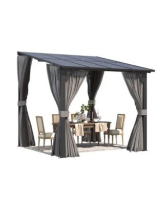 8'x8' Wall Gazebo with Curtains and Mosquito Netting