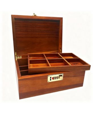Solidwood Storage Box with Lock and Divider
