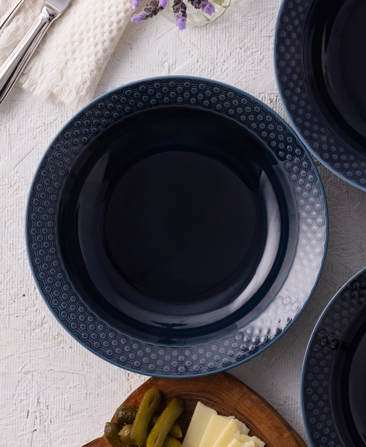 Noritake Kikko 25 oz. Rim Dinner Bowls, Set of 4