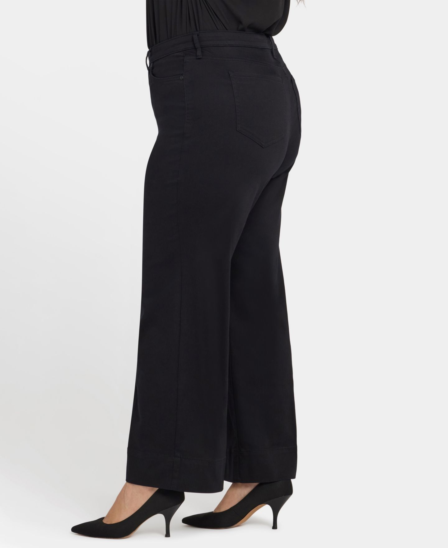 Женские джинсы NYDJ Plus Size Teresa Wide-Leg Ankle Hem, цвет: Чёрный — фото 2