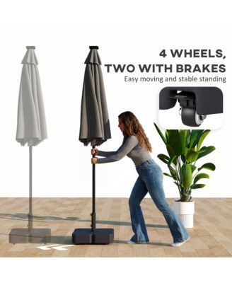 Patio Umbrella Base with Wheels for 1.5"/1.9" Poles,