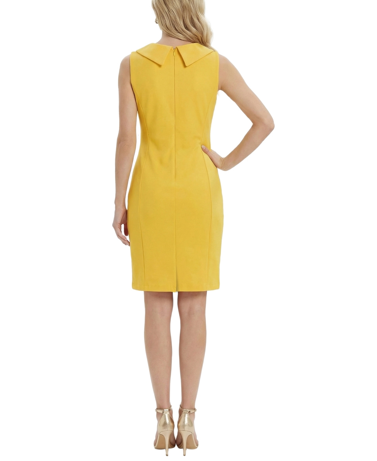 Ny Collection Petite Sleeveless Shawl Collar Dress