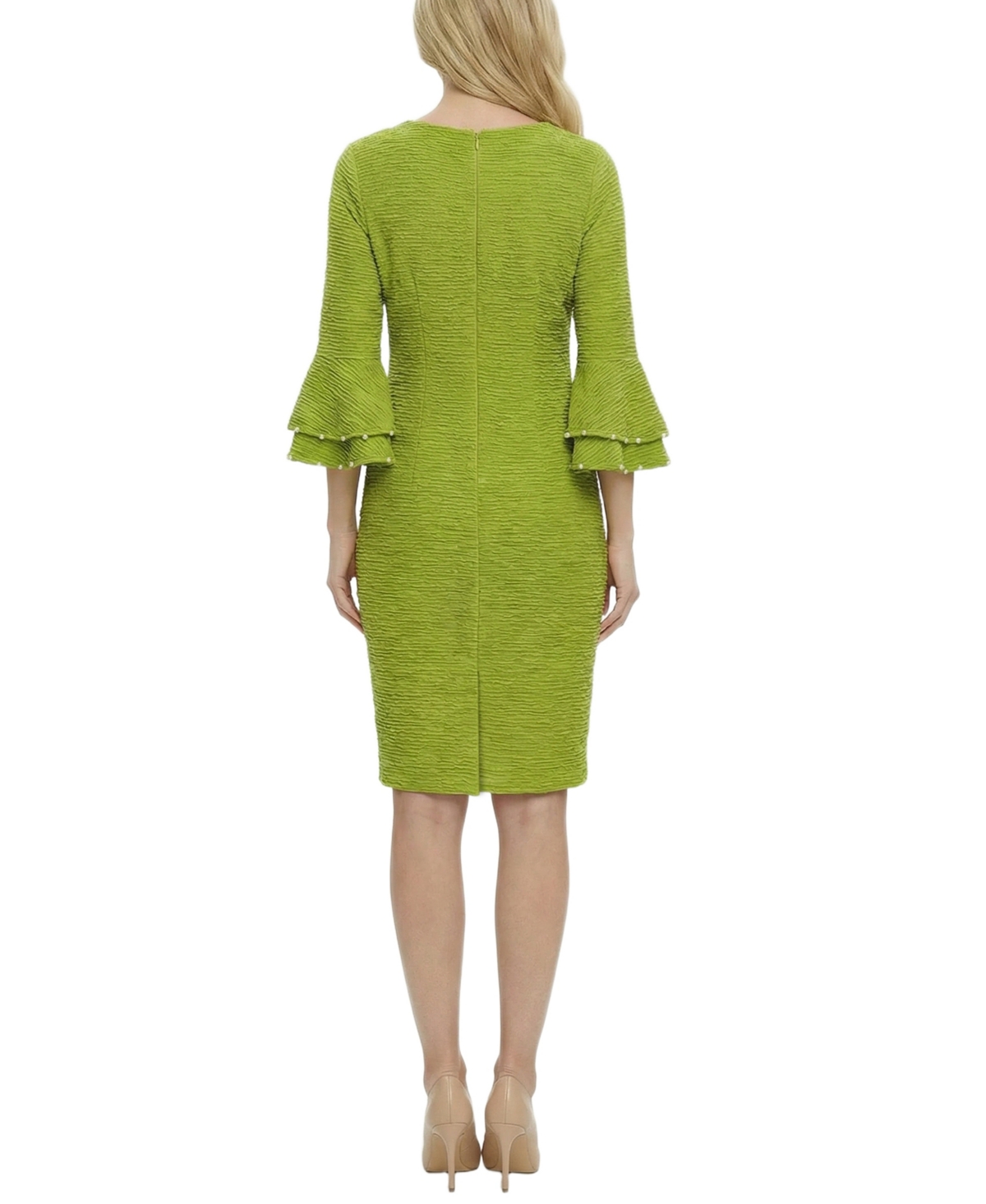 Ny Collection Petite Long Sleeve Dress With Bell Cuffs