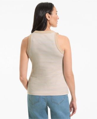 Women's Micro Rib Crew Neck Tank Top