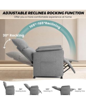 Power Lift Recliner Chair with Remote - Electric Recliner with Padded Backrest & Side Pockets - Living Room Chair with Rocking Function