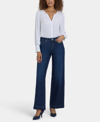 Petite Teresa Wide-Leg Hem Jeans