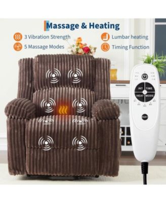 Power Lift Recliner Chair - Heat and Massage, Electric Lift Plush Recliner with Soft Padded Seat, Back Support & Armrests
