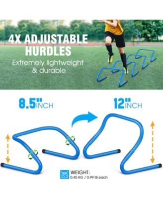 20ft Agility Ladder Training Set with 12 Cones, 4 Hurdles, Jump Rope & Parachute for Soccer, Basketball, Football – Kids to Adults