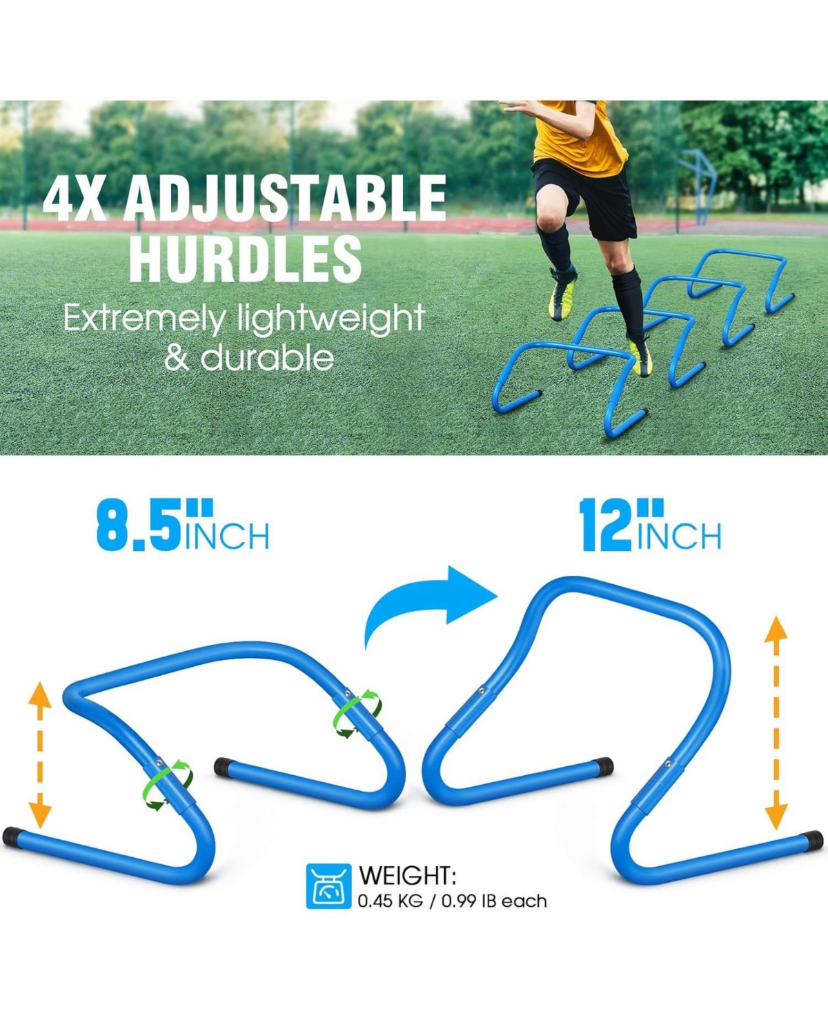 X-umeus 20ft Agility Ladder Training Set with 12 Cones, 4 Hurdles, Jump Rope & Parachute for Soccer, Basketball, Football – Kids to Adults