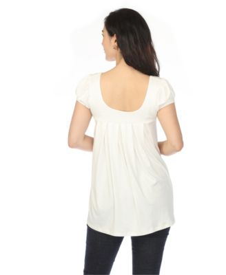 Women's Cap-Sleeve Pleated Top