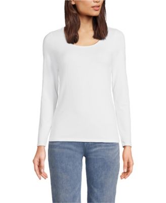 Women's Lightweight Jersey Skimming Long Sleeve Scoop Neck T-shirt