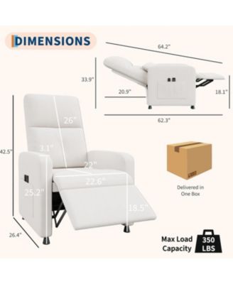 Power Recliner Chair for Adults, Adjustable Electric Recliner Ergonomic Overstuffed Single Sofa