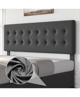 Bed Frame with 4 Storage Drawers and Headboard, Linen Upholstered Platform Bed Frame