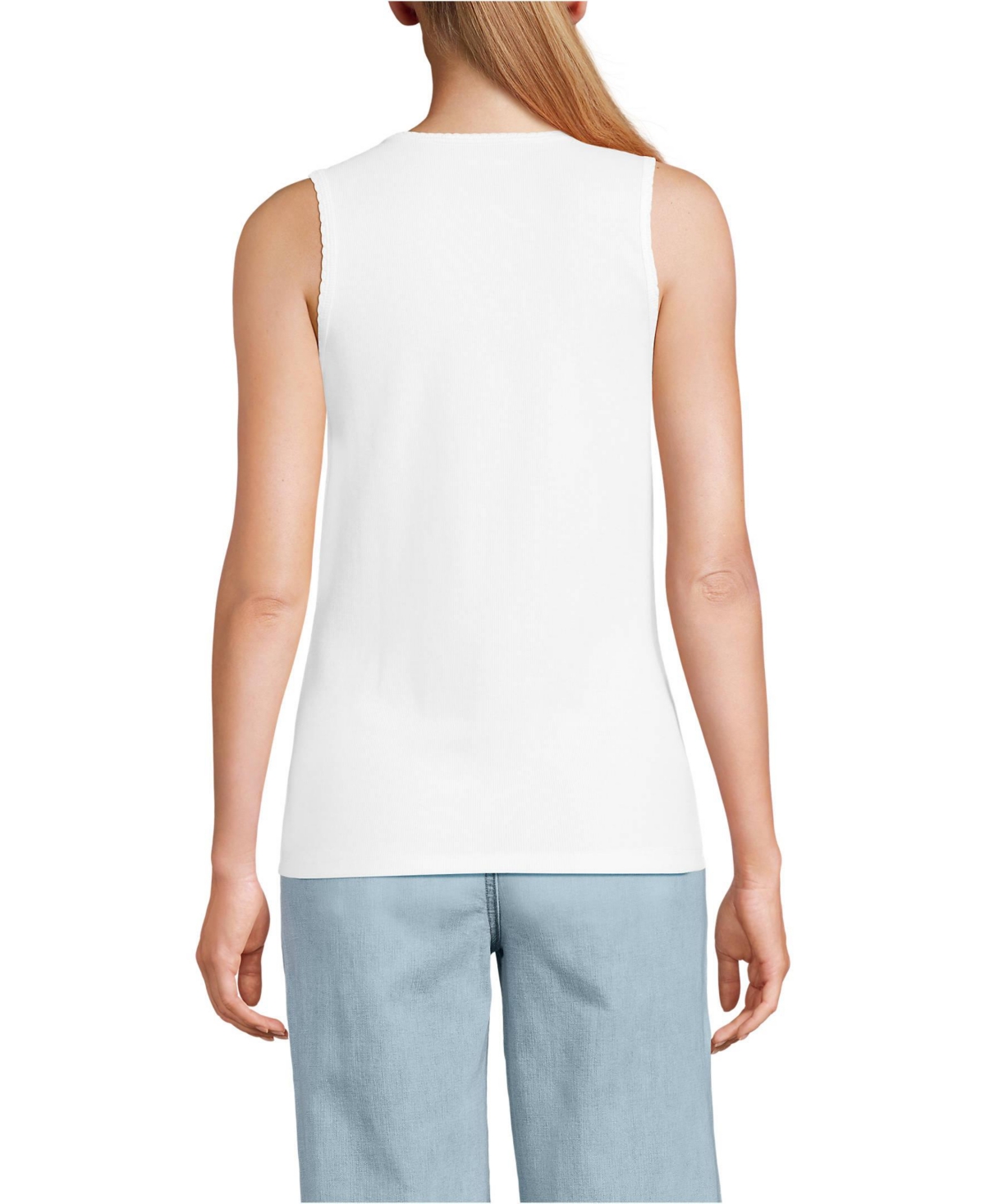 Lands' End Women's Micro Rib Square Neck Tank Top