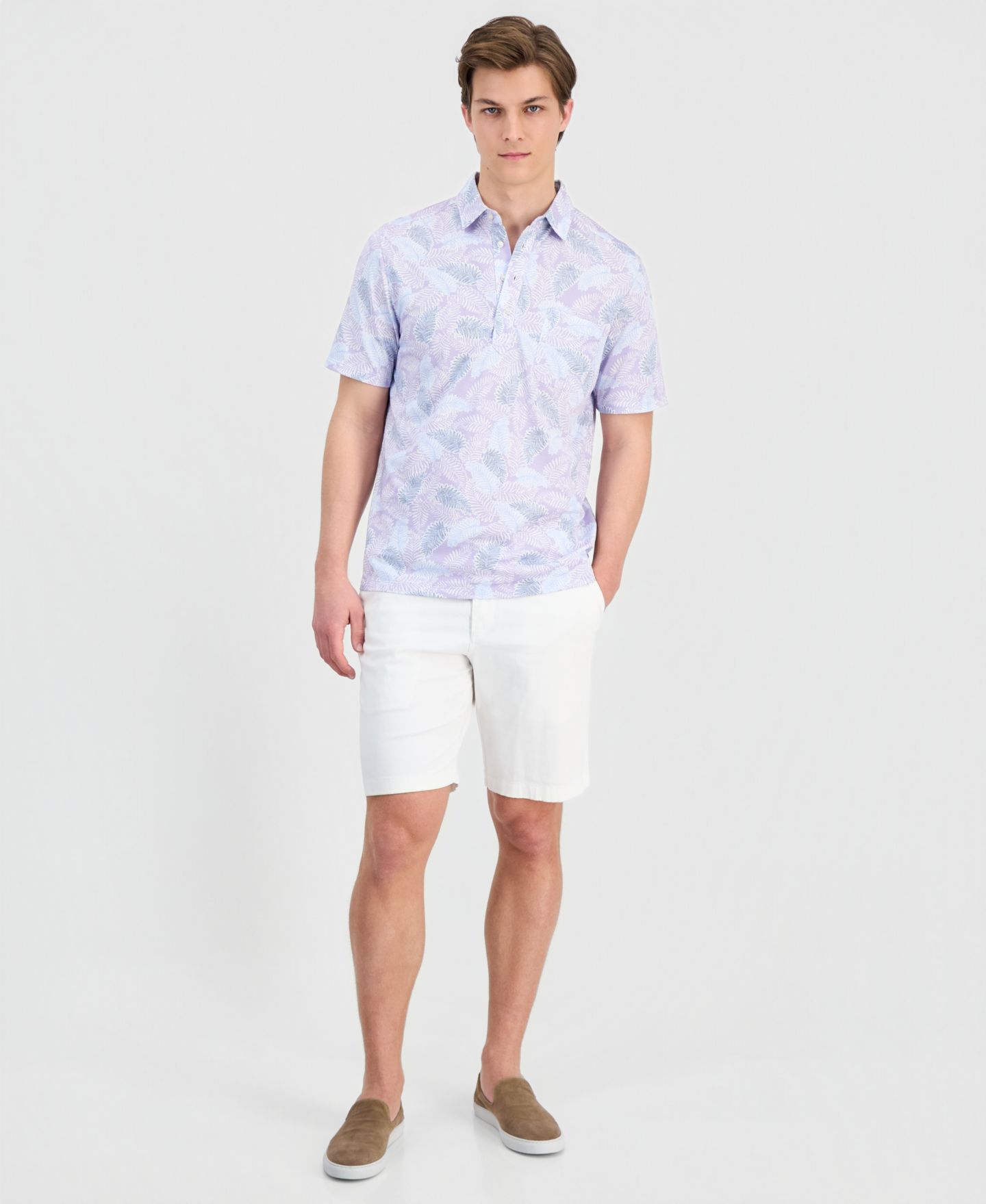 Мужское поло Tommy Bahama San Lucio Frond Fall Polo Shirt, цвет: Фиолетовый — фото 2
