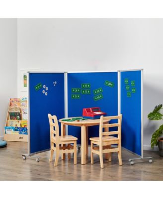 Mobile Dry-Erase and Flannel Room Divider
