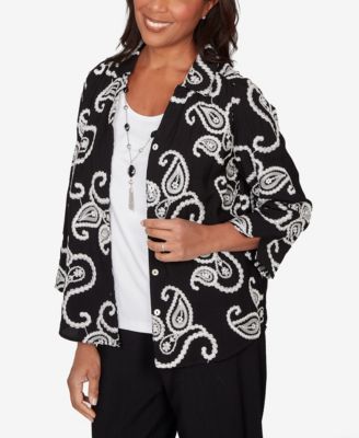 Women's Crowd Pleaser Paisley Embroidered Two in One Top